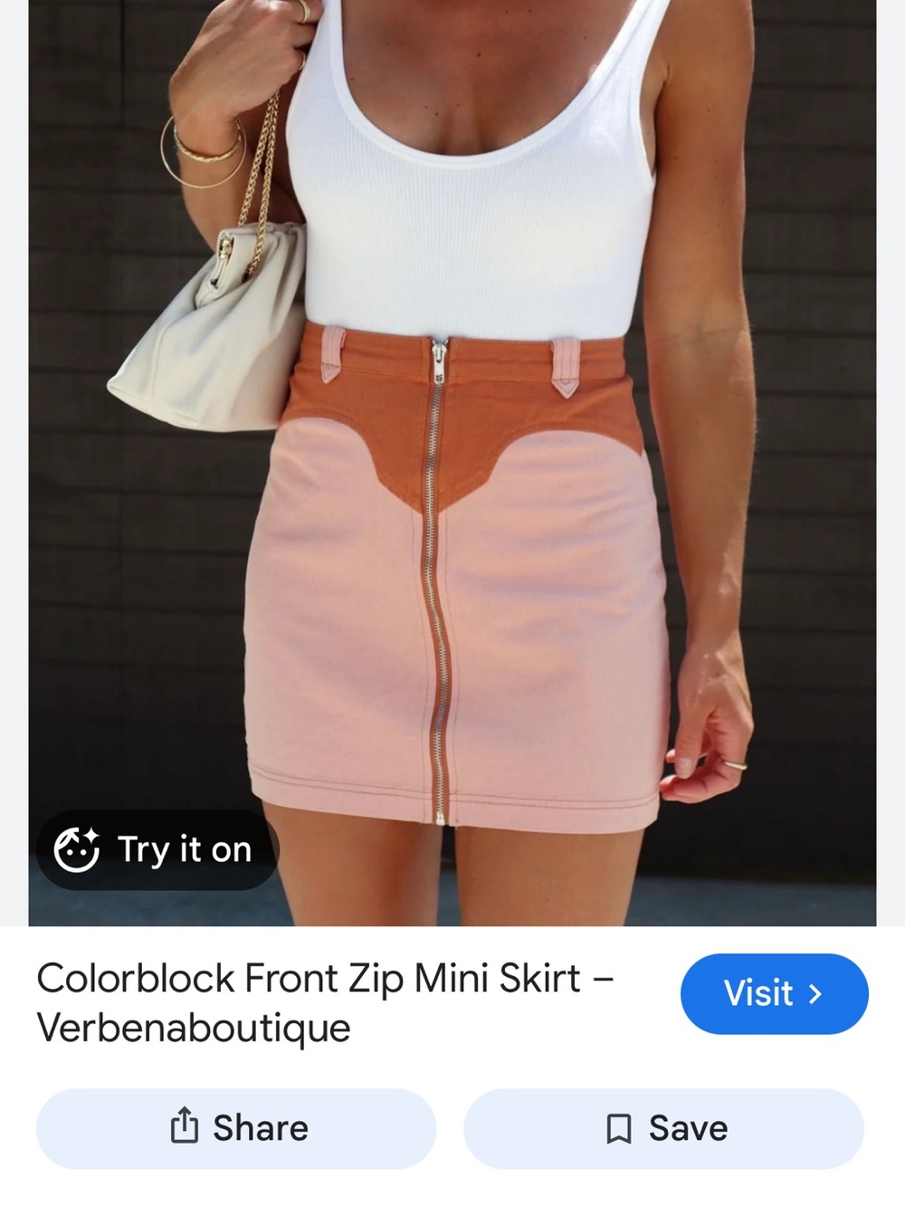 Pink Colorblock Mini Skirt with Contrast Waistband
